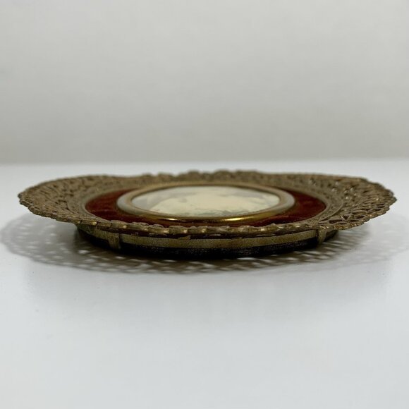 Portrait Miniature Elizabeth Duchess Devonshire Victorian Gold Tone Oval Frame - Picture 2 of 8